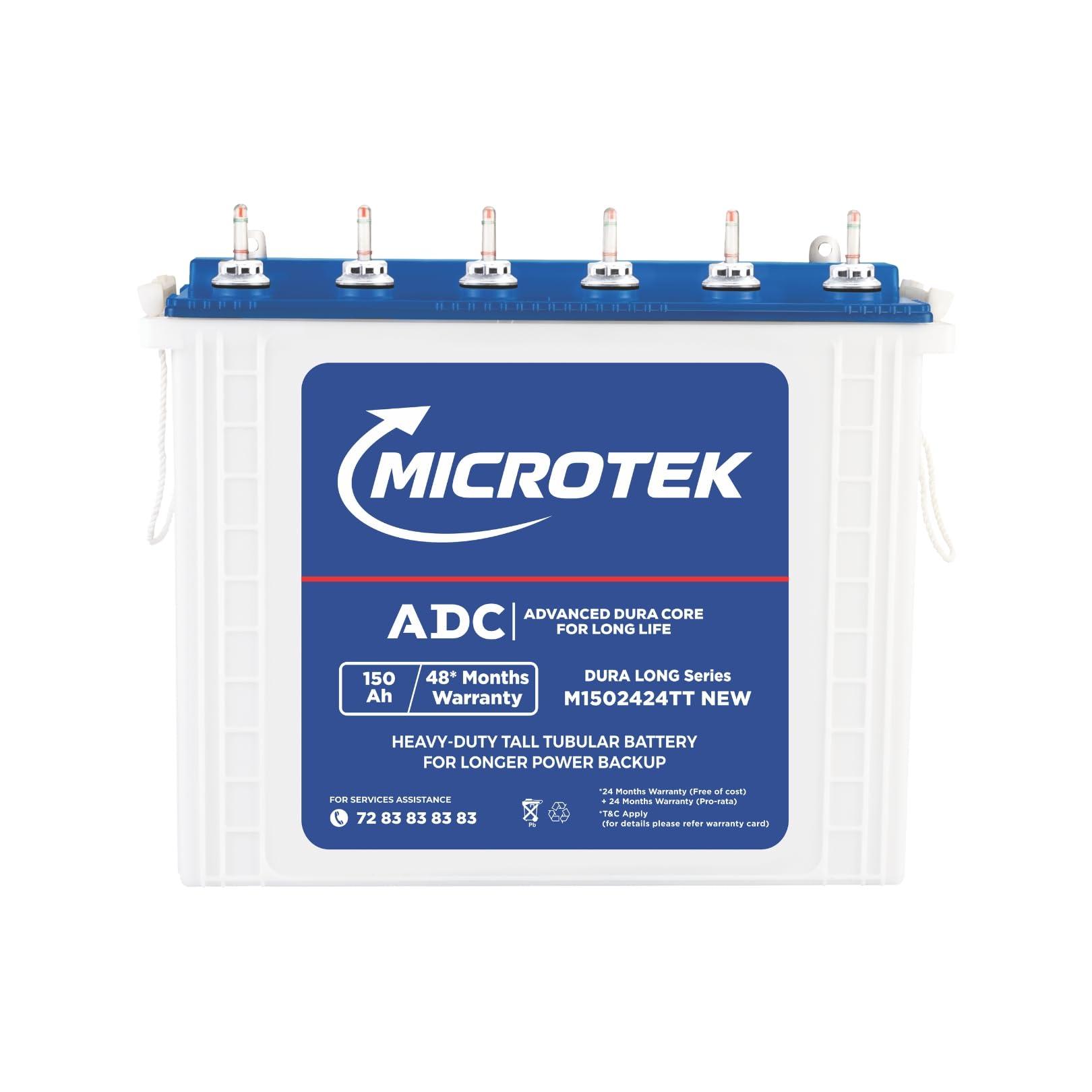 Microtek Dura Long M1502424TT | 150Ah Tall Tubular Inverter Battery