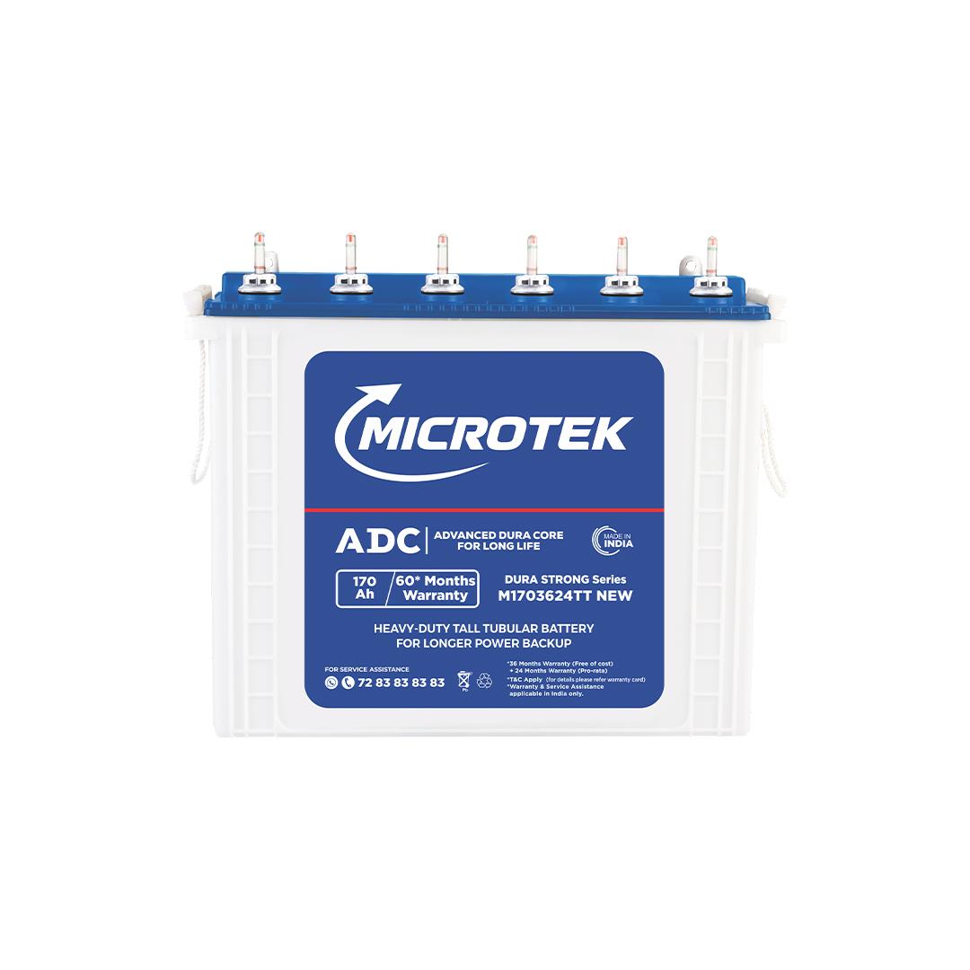 Microtek Dura Strong M1703624TT | 170Ah Tall Tubular Inverter Battery