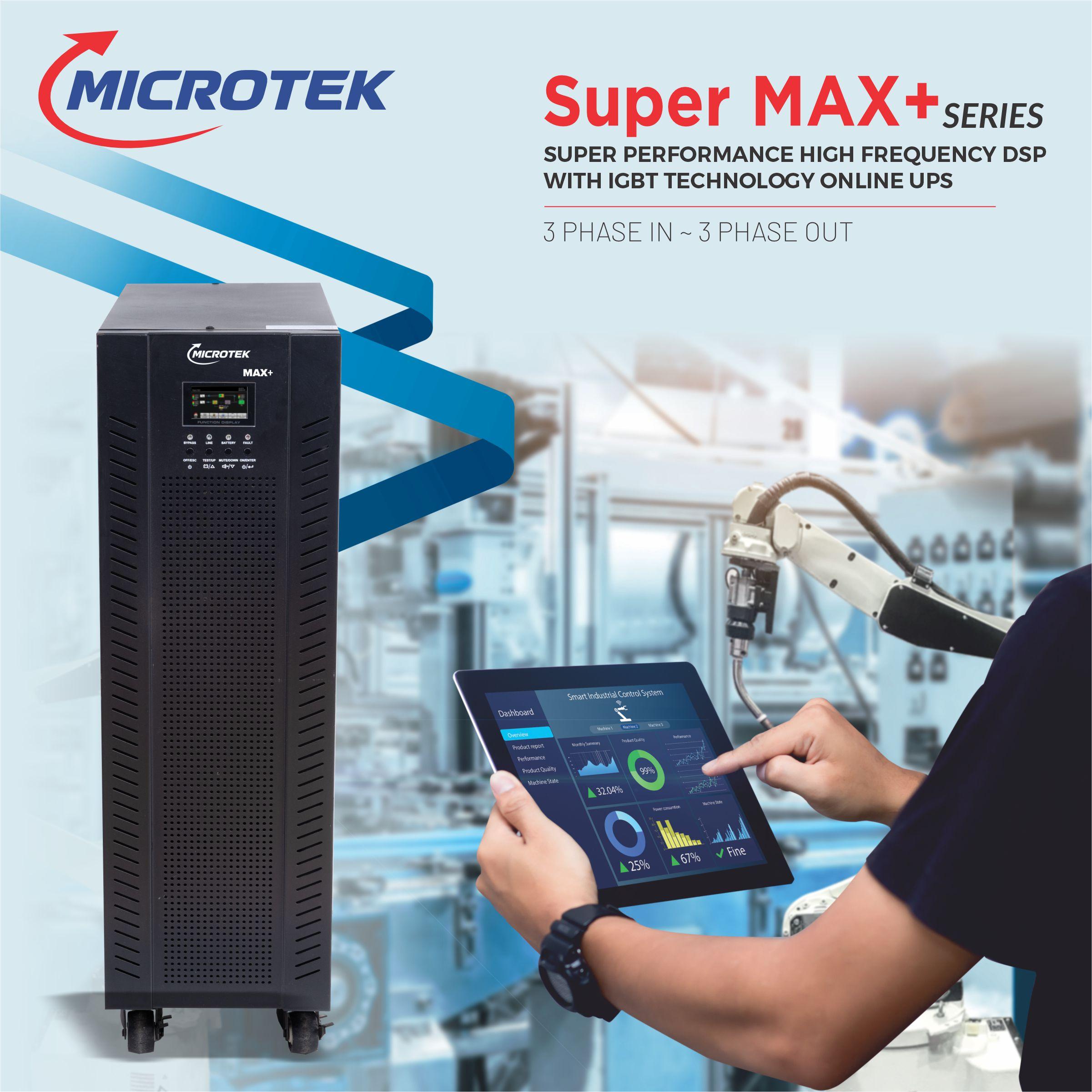 ONLINE UPS 30KVA, 3PH:3PH, ±192V (384V) HF SUPERMAX+ (WITH 4.3 INCHES TOUCH PANEL LCD DISPLAY)