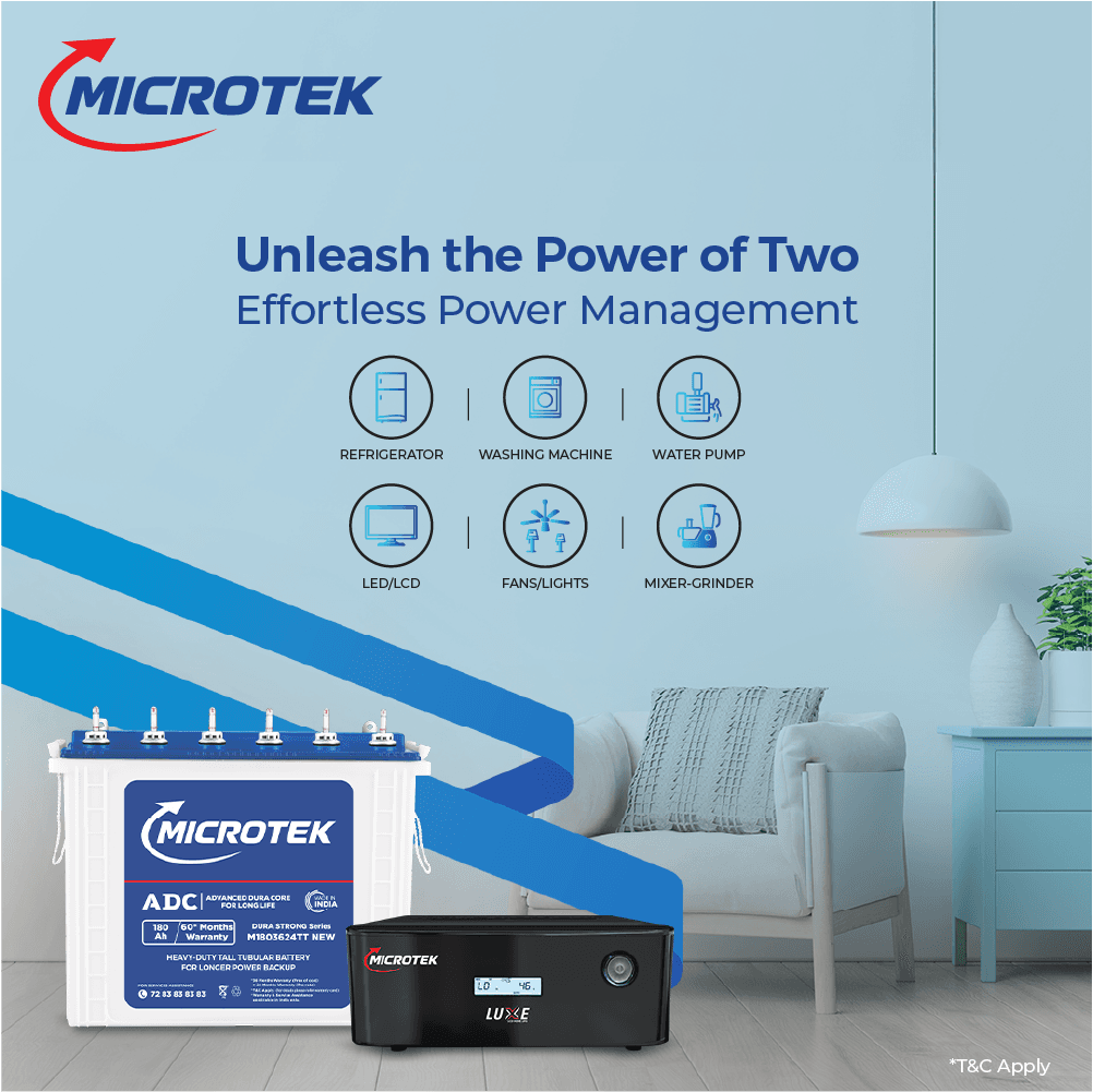 LUXE NEW 1400 (12V – 1100VA/880W) Pure Sine Wave Inverter with M1803624TT 180Ah/12V Battery Combo