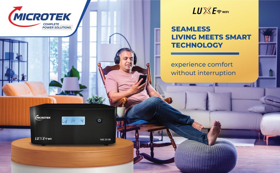 Microtek LUXE WIFI 1400 12V Pure Sine Wave Inverter 1100VA/825Watt